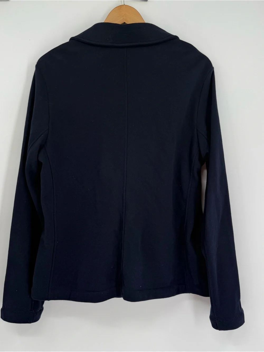 Lauren Ralph Lauren Navy Blue Knit Double Breasted Gold Crest Button Jacket L